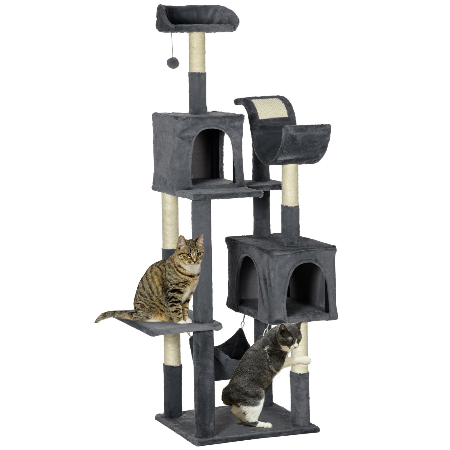 Cat Tree for Indoor Cats Modern Cat Tower with Hammock