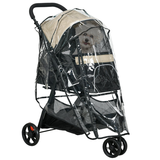 PawHut Dog Stroller for XS Dogs S Dogs Cats with Rain Cover 