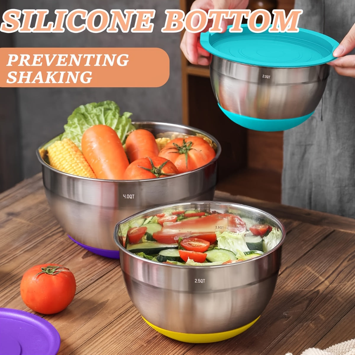 Stainless Steel Mixing Bowls Set-4