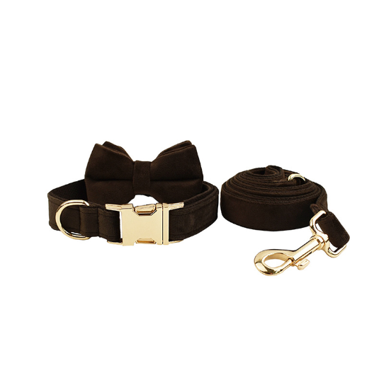 Velvet Dog Collar and Leash Set-13